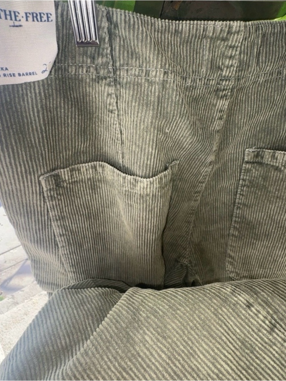 We The Free, Osaka Olive Green Corduroy barrel pants. - Picture 7 of 10